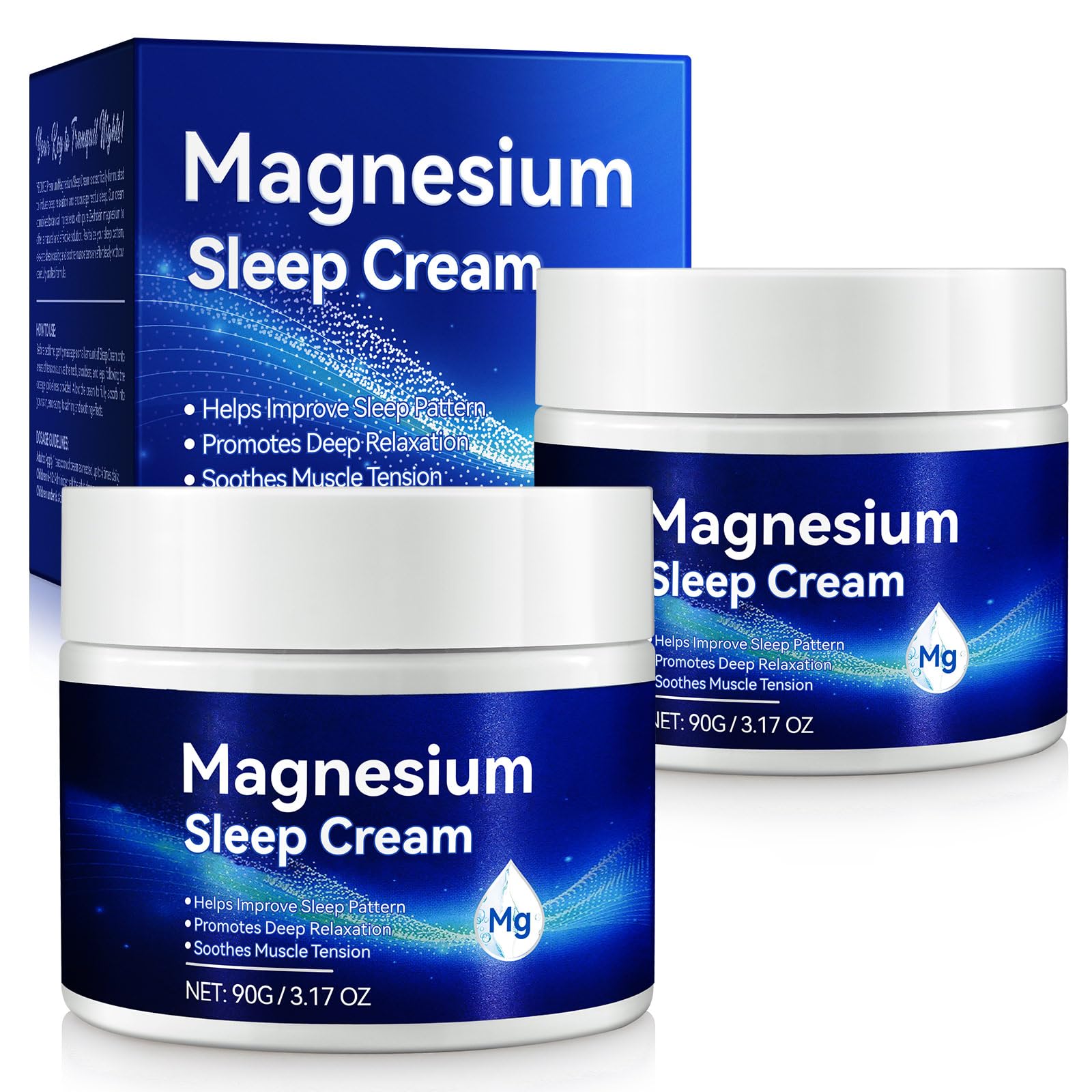 ReliCo Magnesium Cream for Sleep - Pure Premium Magnesium Oil for Feet with Vitamin E, Nighttime Magnesium Lotion for Restless Legs Muscle Soreness, Safe for Kids Babies