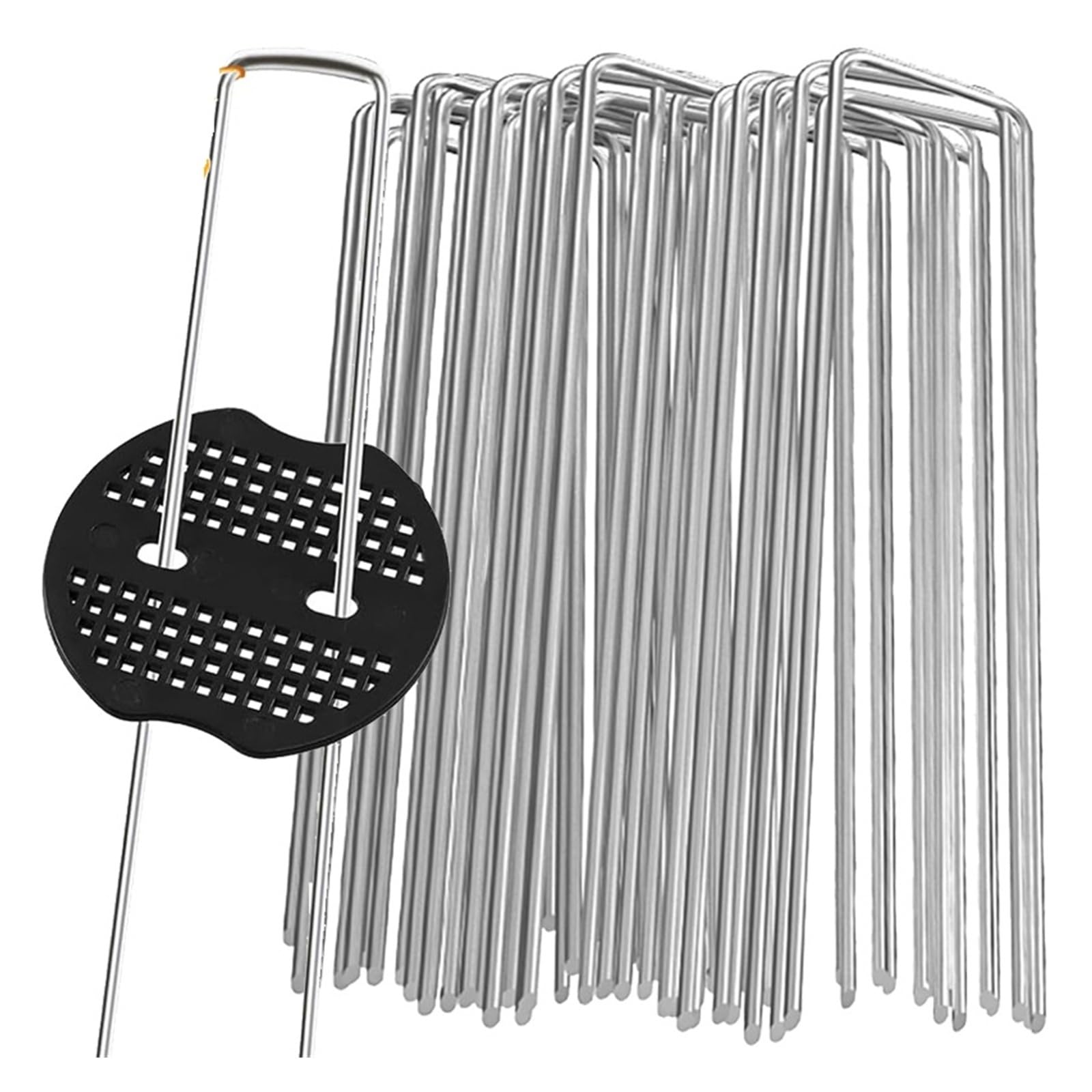 HNULGVI U-shaped garden nails U-Shaped Garden Pins Landscape Staples Stakes(Mixed 40PCS-(Green))