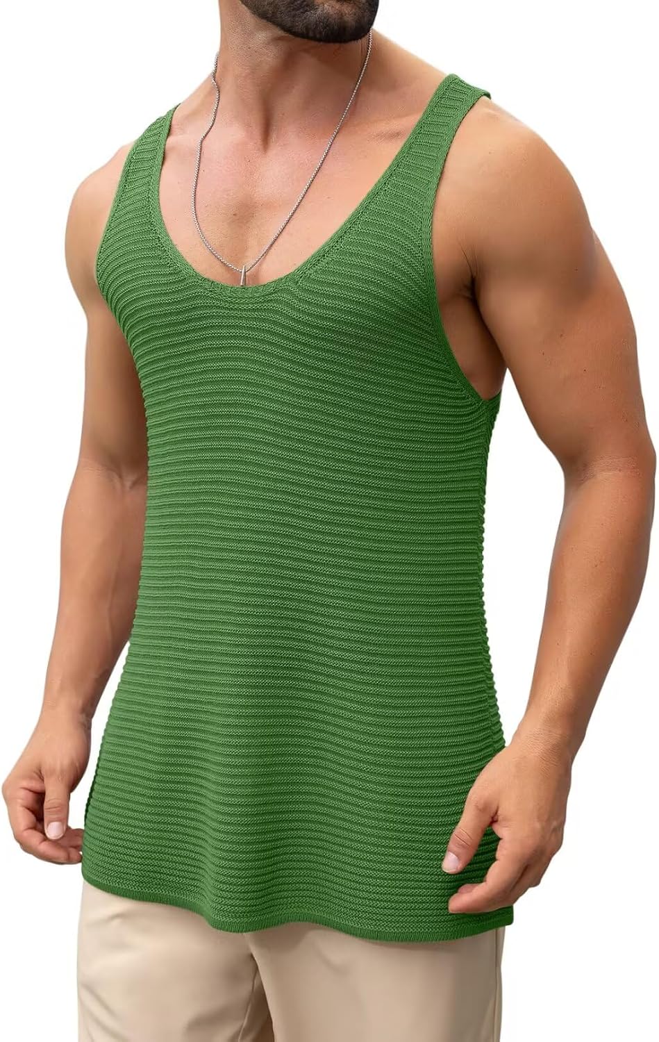 Lanliun See Through Sleeveless Tank Tops for Men Casual Unique Workout Outdoor T Shirts Gym Muscle Shirts - Image 2