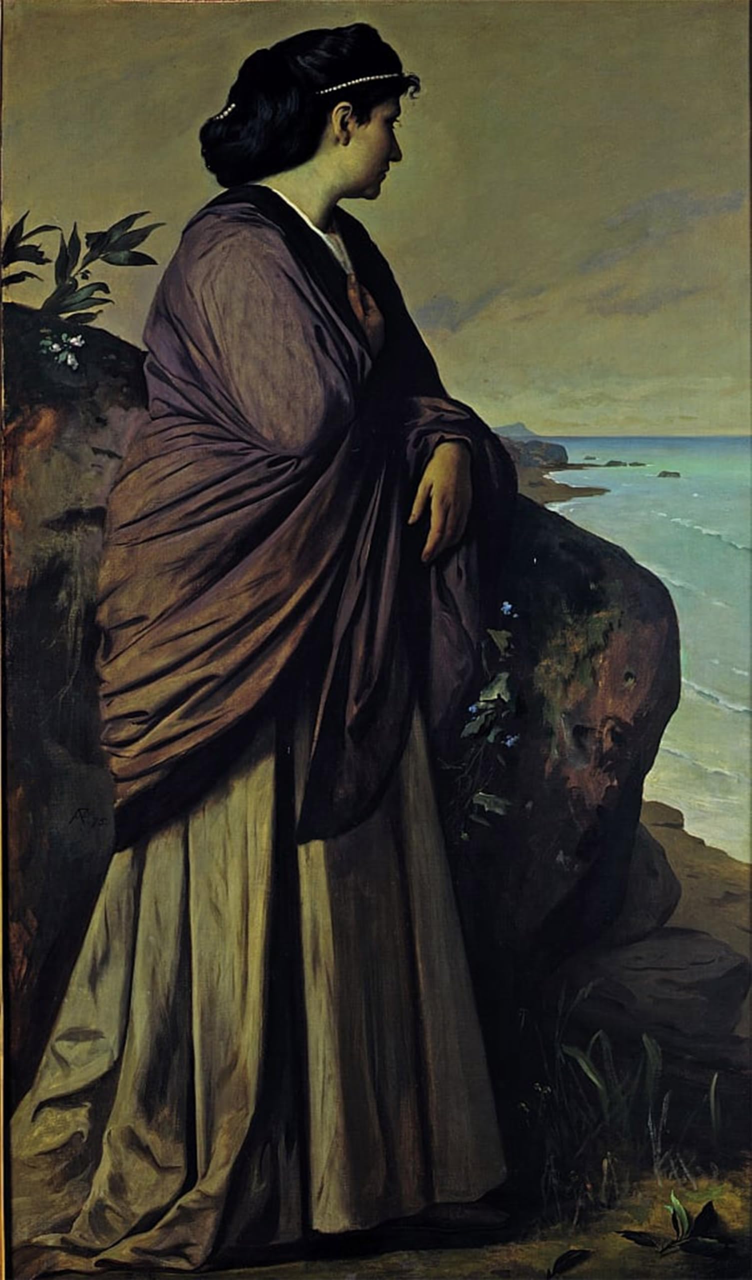 SERENDIPITP Vintage Wall Art Canvas Nordic Poster Canvas Print Picture on the Seashore Modern Iphigenia by Anselm Feuerbach Wall Art Poster for Home Decor 60x90cm