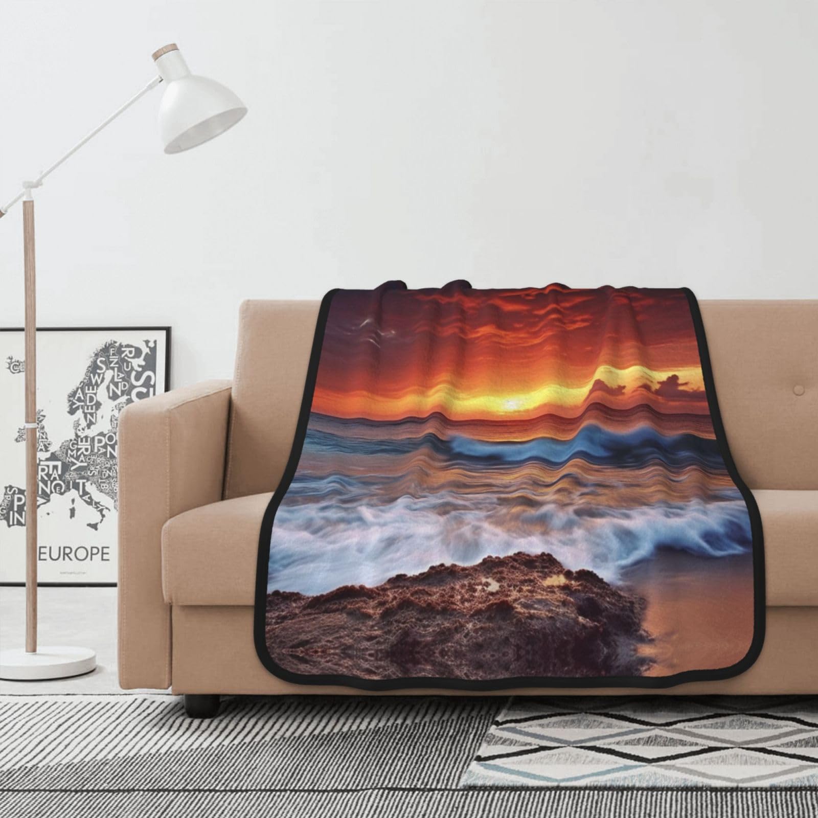 Couverture polaire contre les frissons du soir plaid en flanelle douce et légère 102x127 cm