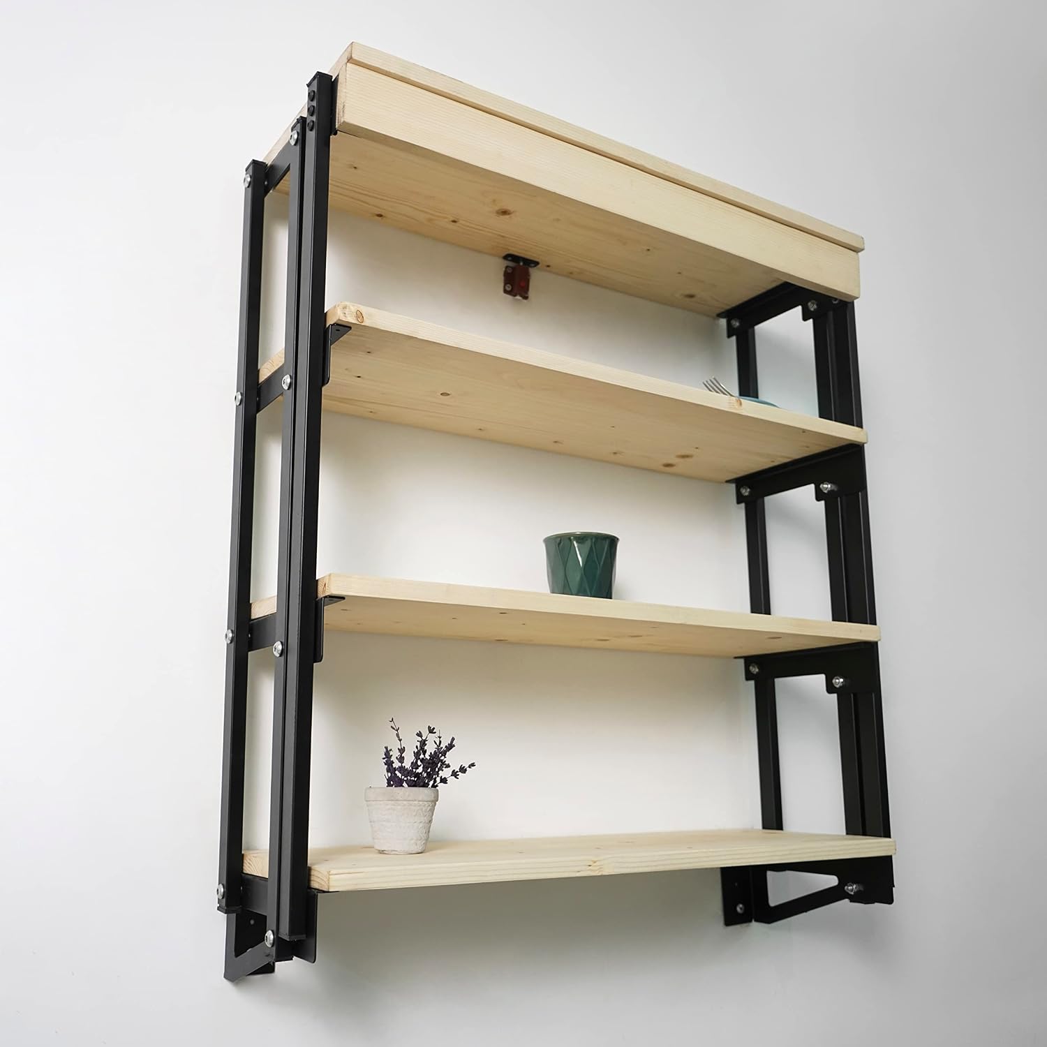 Ultimate Premium Products Murphy Folding Table | Wall Mounted Table Dining Table | Multifunctional Desk & Shelf | Storage Shelf | Small Space Desk