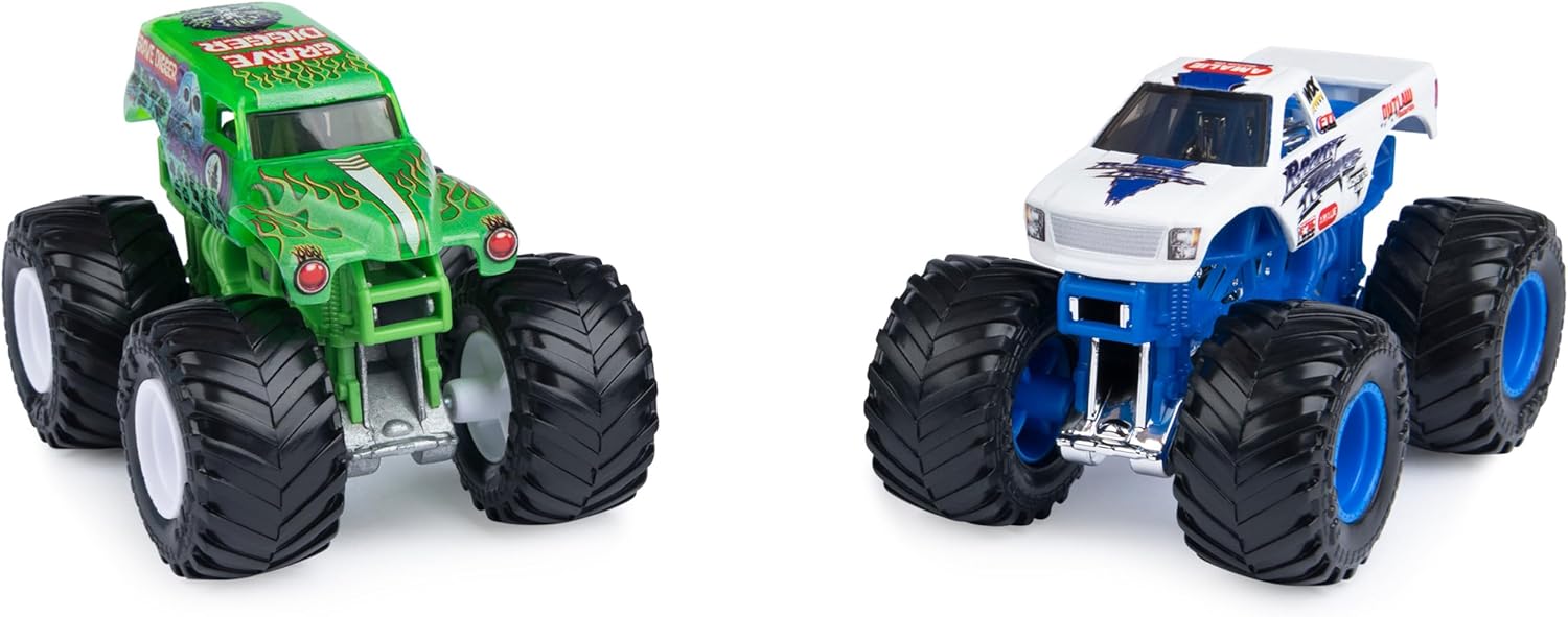 Monster Jam, Official Grave Digger Vs. Razin Kane Die-Cast Monster Trucks, 1:64 Scale, Kids Toys for Boys Ages 3 and up