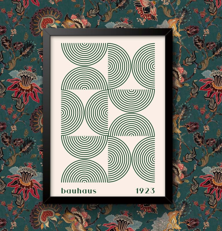 Bauhaus Style Print No. 21 Geometric Abstract Wall Art Poster Modern Minimalist Decor for Home, Office or Studio Framed or Unframed (A3 Framed - Black Frame)