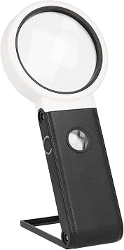 The Beadsmith LED Magnifier - 2.5X Large Lens and 10X Loupe Lens, Use Hands-Free or Handheld, Adjustable Stand & Lighting Modes, USB Included