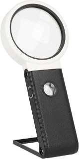The Beadsmith LED Magnifier - 2.5X Large Lens and 10X Loupe Lens, Use Hands-Free or Handheld, Adjustable Stand & Lighting Modes, USB Included