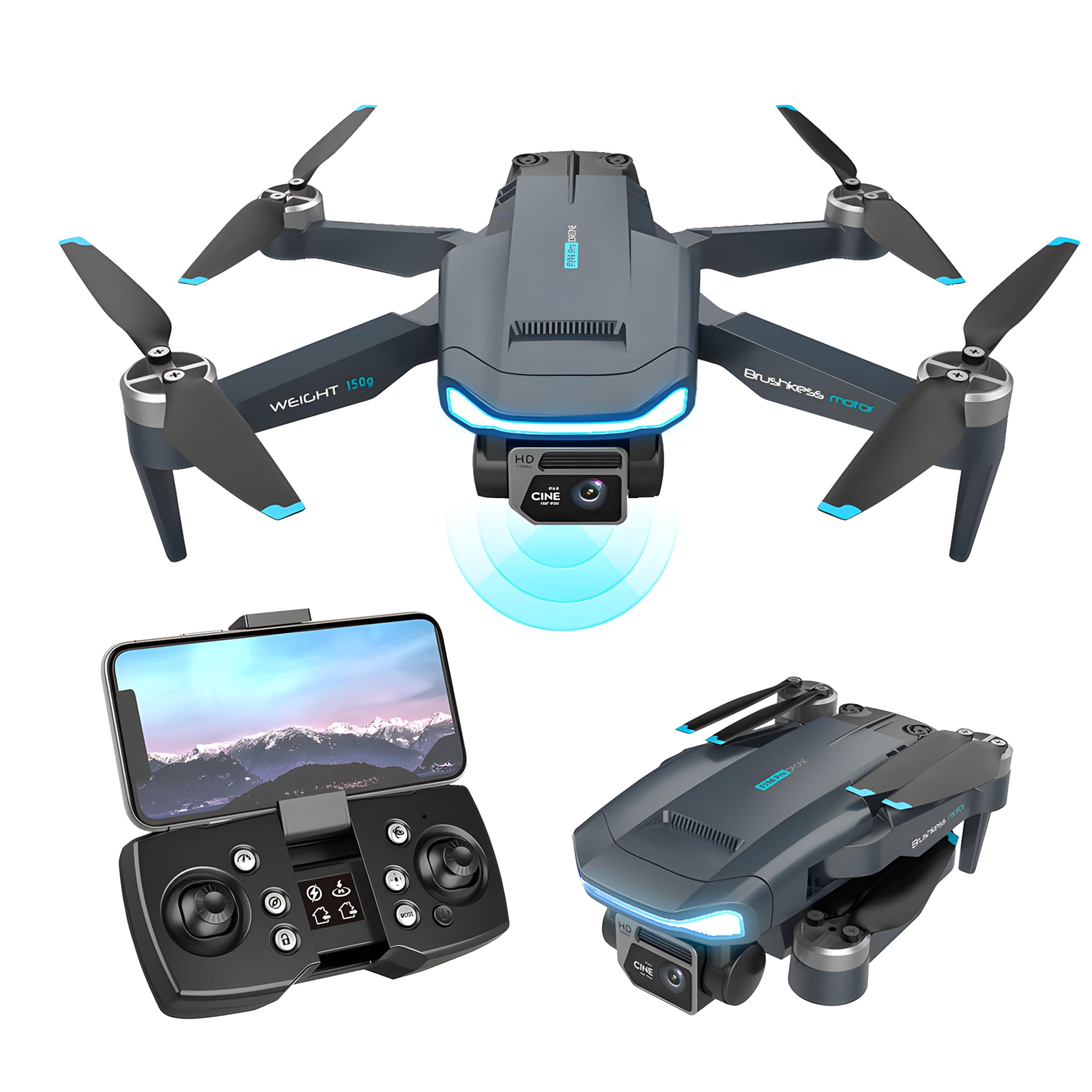 GPS Drone with 4K UHD Camera for Adults Beginner,150g Foldable FPV RC Quadcopter With Auto Home Positioning Follow Me, Smart Return Home, Brushless Motor 1 Batteries