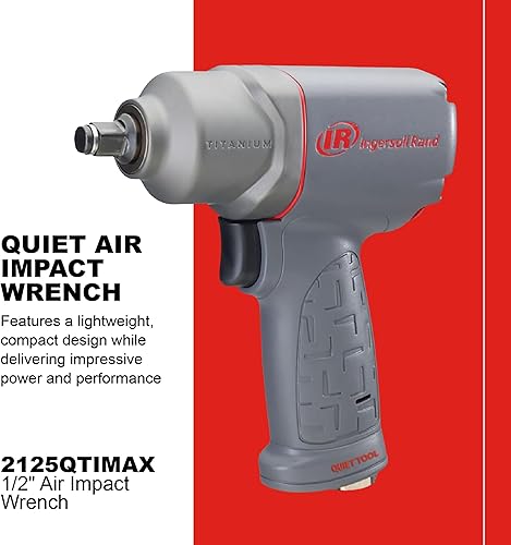 Miniatura 2 de Ingersoll Rand 2125QTiMAX Impacto de aire silencioso de 1/2 pulgada 330 ft-lbs Par máximo, servicio de mantenimiento, empuñadura de pistola, caja de