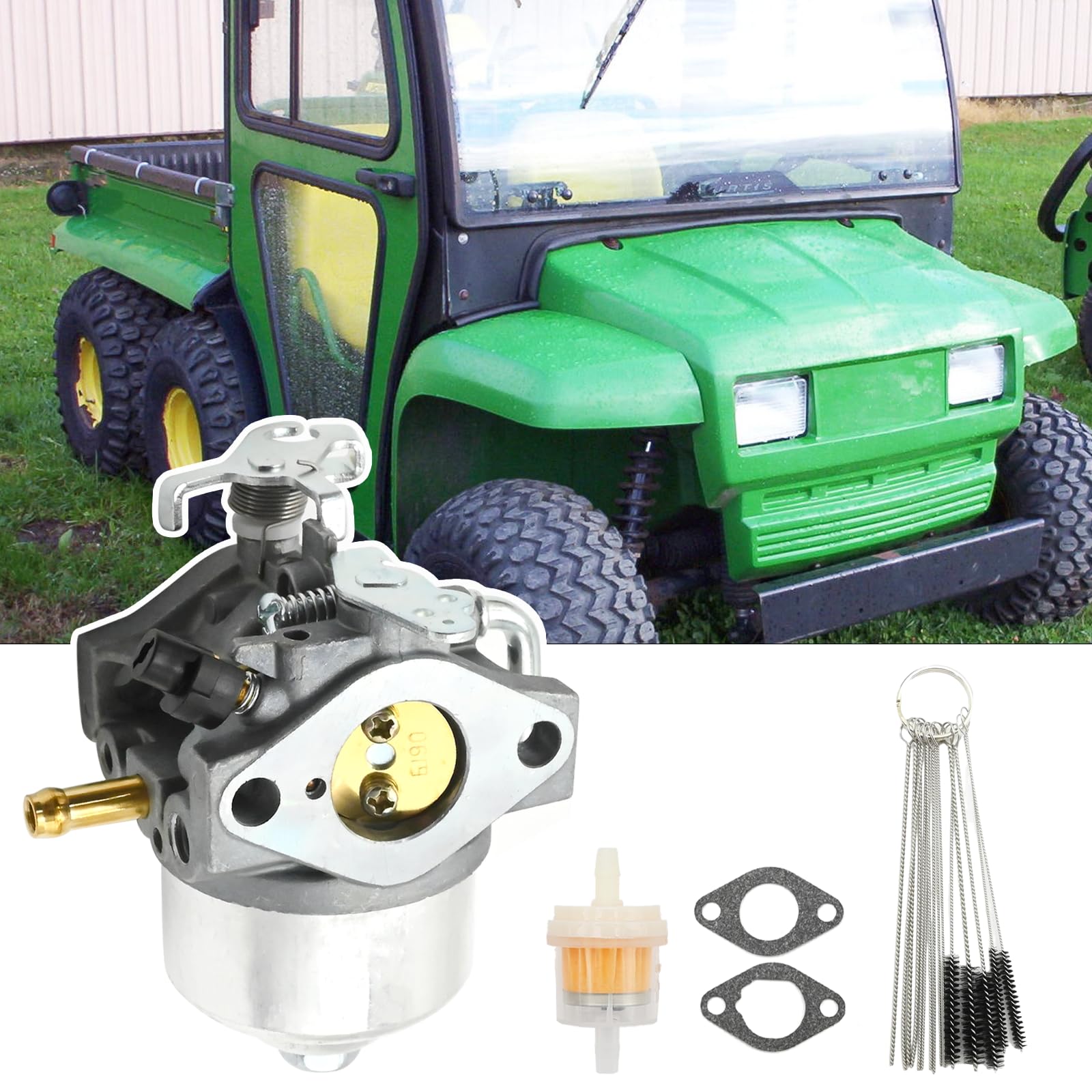 Anxingo AM122006 Kit de carburador, repuesto para motores John Deere 6X4 Worksite Gator, sustituye a 32256 32214 M113714
