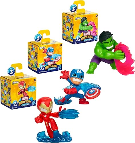 Miniatura 2 de Marvel Avengers Mighty-Verse Collection Series 1, paquete múltiple, coleccionable a escala de 2.5 pulgadas (2.4 in), juguetes de superhéroe, niños a