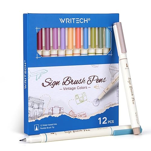 WRITECH Arts Sign Brush Pen Brush Tip Marker Felt Tip