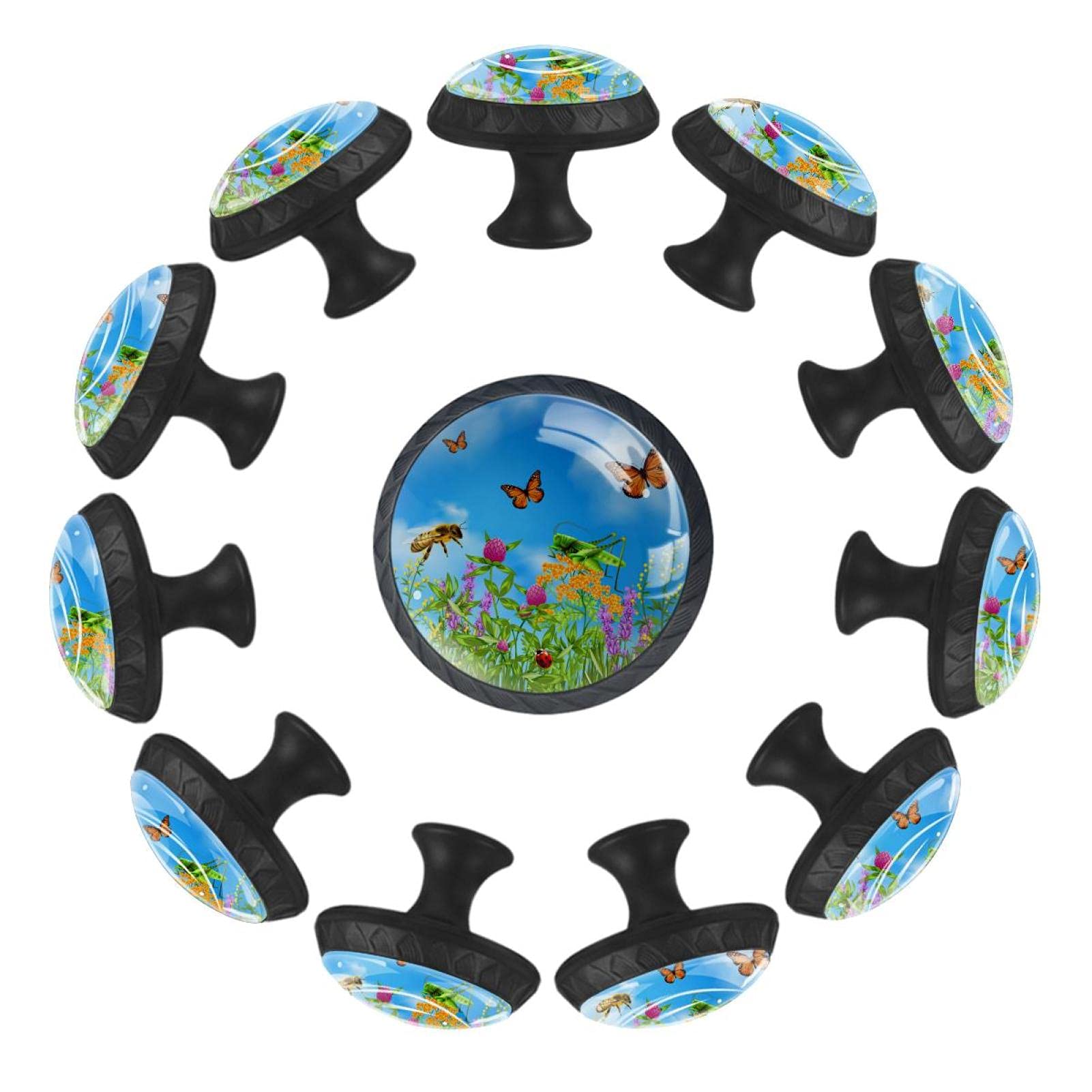 Boutons de tiroir papillon 35mm lot de 12 poignées rondes pour commode de crèche