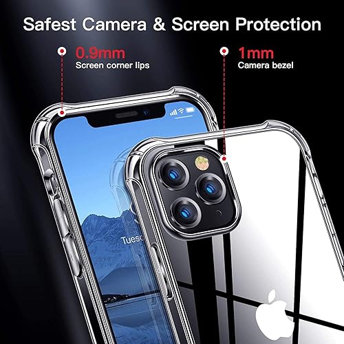 Miniatura 3 de Funda para teléfono compatible con iPhone 11, cubierta trasera dura transparente con 4 esquinas a prueba de golpes, funda transparente para iPhone