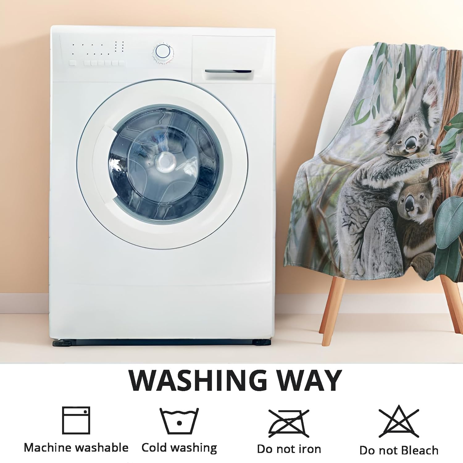 Cute Koala Plush Throw Blanket - Ultra Soft, Cozy Flannel - Lightweight, Warm, and Fuzzy for Couch, Office or Travel - Fluffy Home Decor Perfect for Snuggling 60×80 Inch