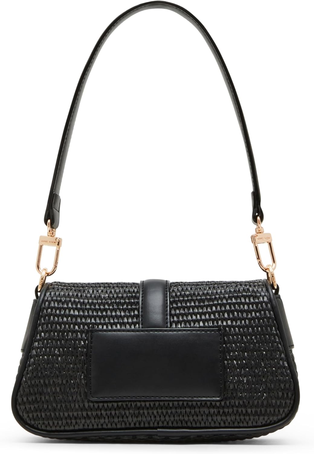 Anne Klein Womens Sculpted Buckle Flap Shoulder Bag, Black - Image 2