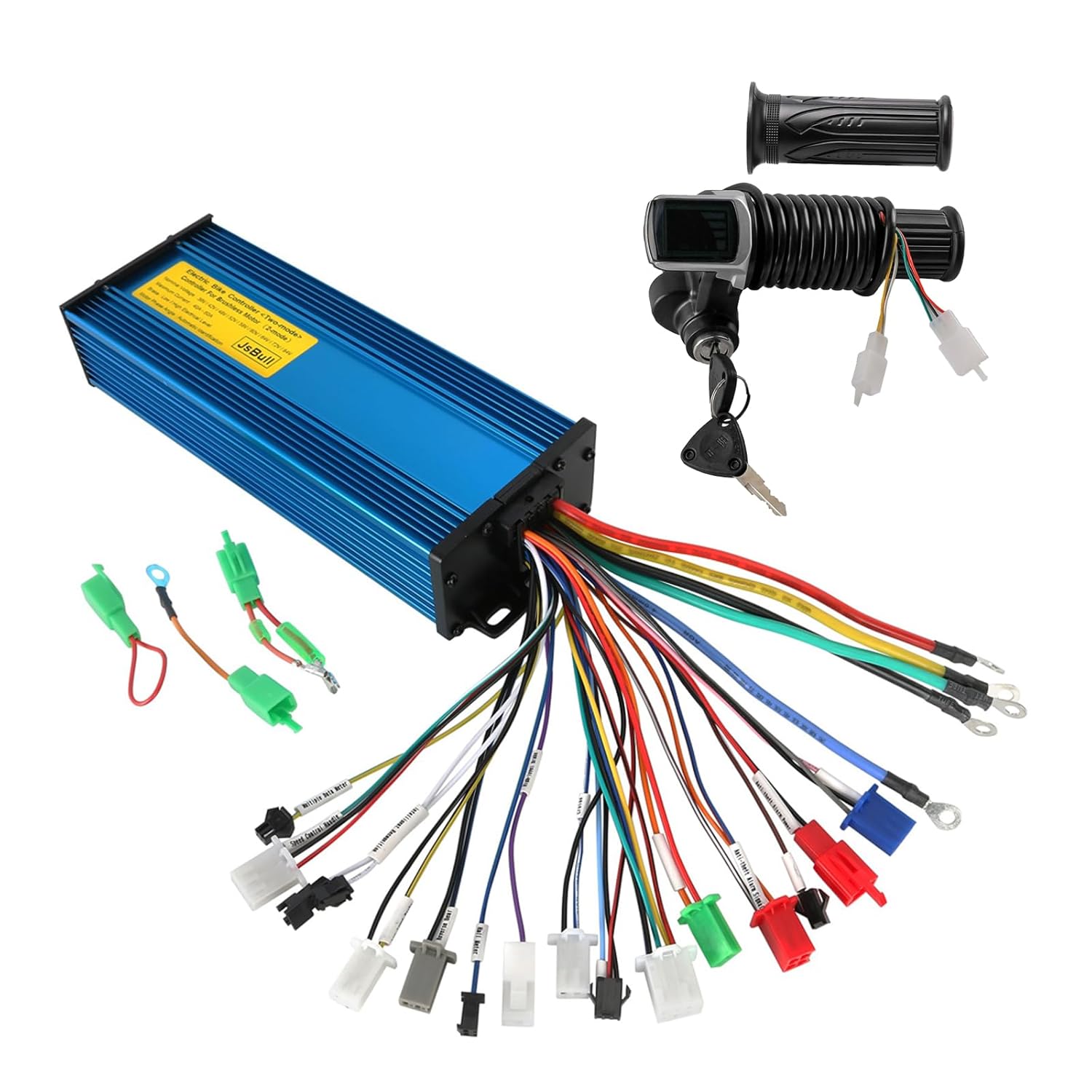 Scooter DC Brushless Motor Speed Controller 36V 48V 60V 72V 1000W-2200W for Electric Go Kart ATV UTV Drift Trike Golf Cart Quad Buggy Moped Motorcycle E Bike Razor Pit Dirt Bike (w/ 36V Hand Grips)