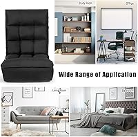 Vista 7 de Giantex Silla de juegos de suelo, sillas de suelo para adultos con respaldo ajustable de 4 posiciones, reposacabezas ajustable de 6 posiciones