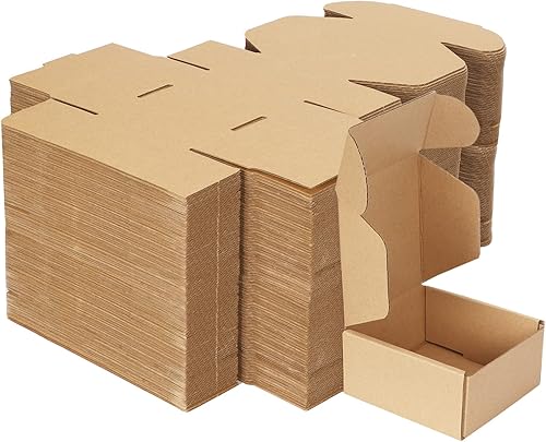 MEBRUDY Cajas de envío de 4 x 4 x 2 pulgadas, paquete de 100 unidades, pequeñas cajas de cartón corrugado para enviar por correo, embalaje de