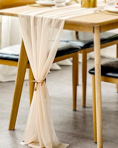 Miniatura 6 de BOXAN Hermoso camino de mesa de 30 x 120 pulgadas para decoración romántica de bodas, despedidas de soltera, baby shower, decoración de mesa para