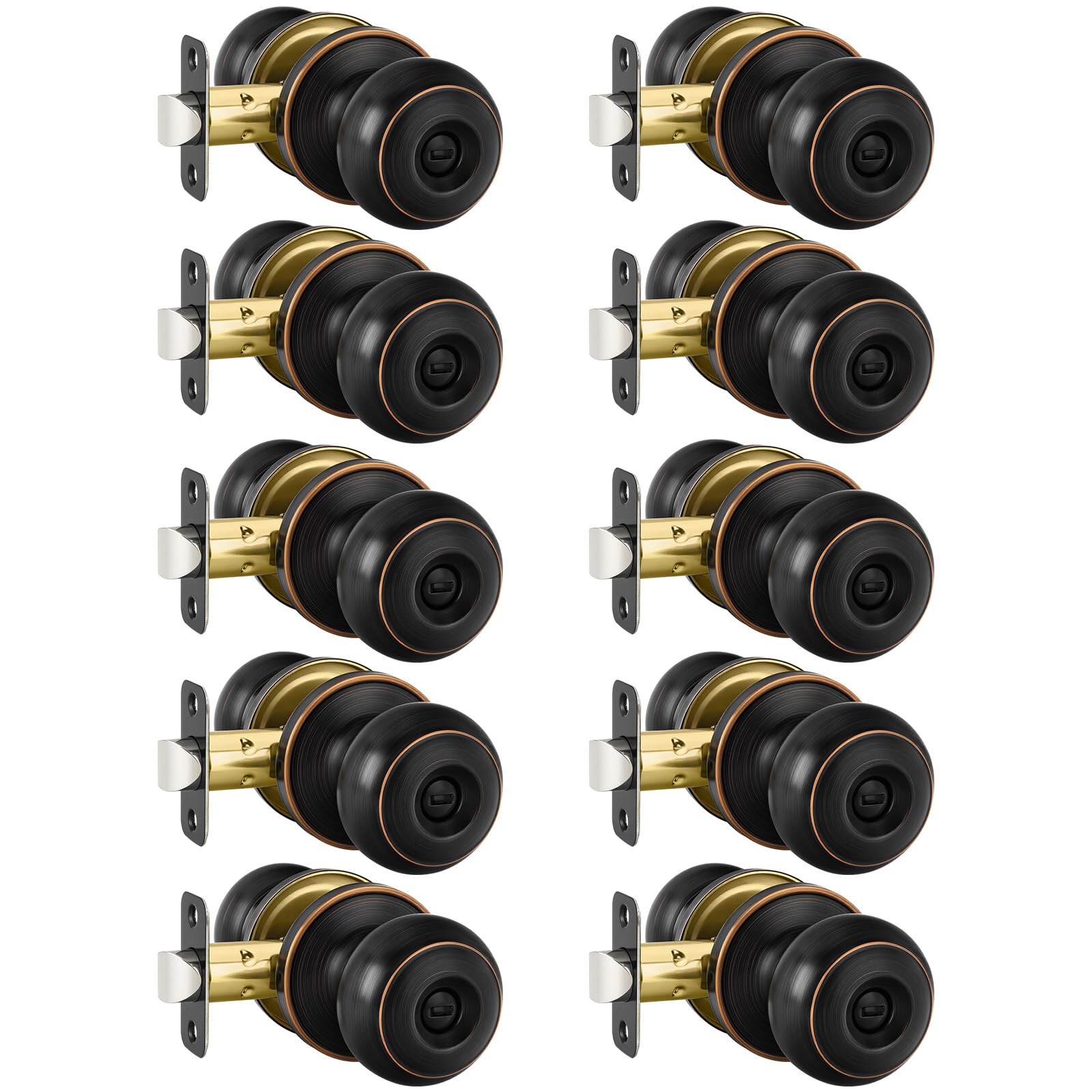 Haidms 6 Pack Matte Black Door Knobs Interior Privacy, Black Interior Door Knobs for Bedroom or Bathroom Classic Round Doorknobs Hardware — Amazon image 29