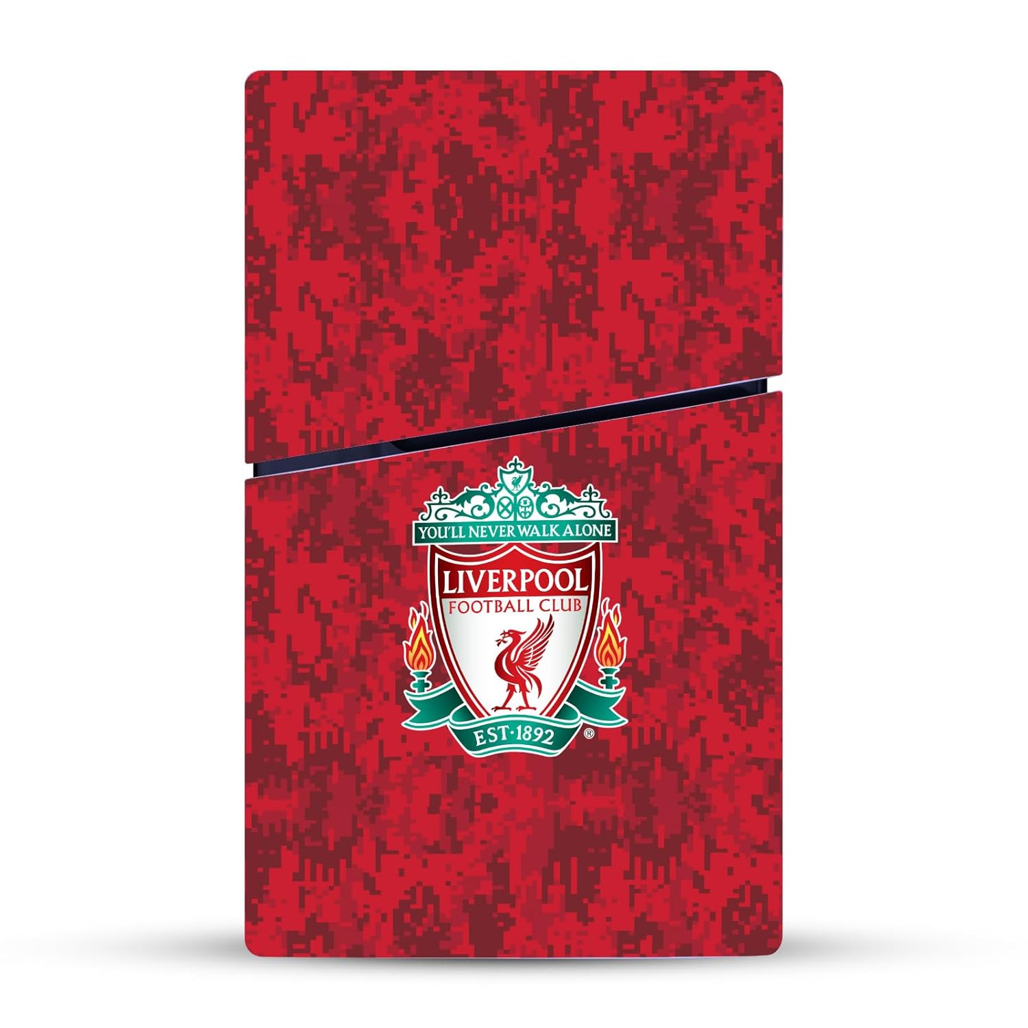 Head Case Designs Officially Licensed Liverpool Football Club Crest Red Camouflage Art Vinyl Sticker Gaming Skin Decal Cover Compatible With Sony PlayStation 5 PS5 Slim Disc Edition Console