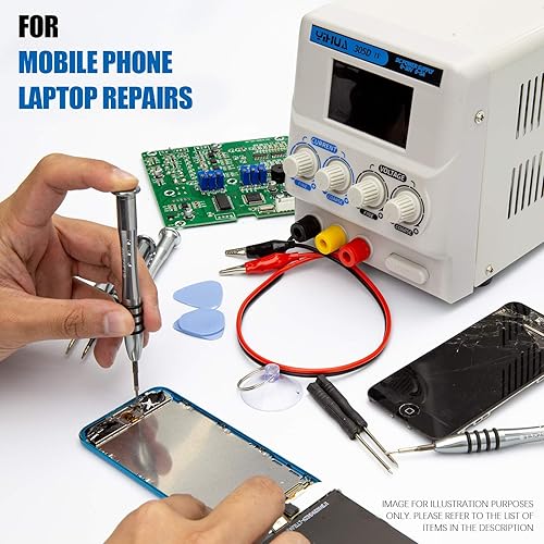 Miniatura 9 de YIHUA Paquete de estación de desoldadura profesional 948 con fuente de alimentación de laboratorio CC regulada YIHUA 305D-IV con soporte, kit de