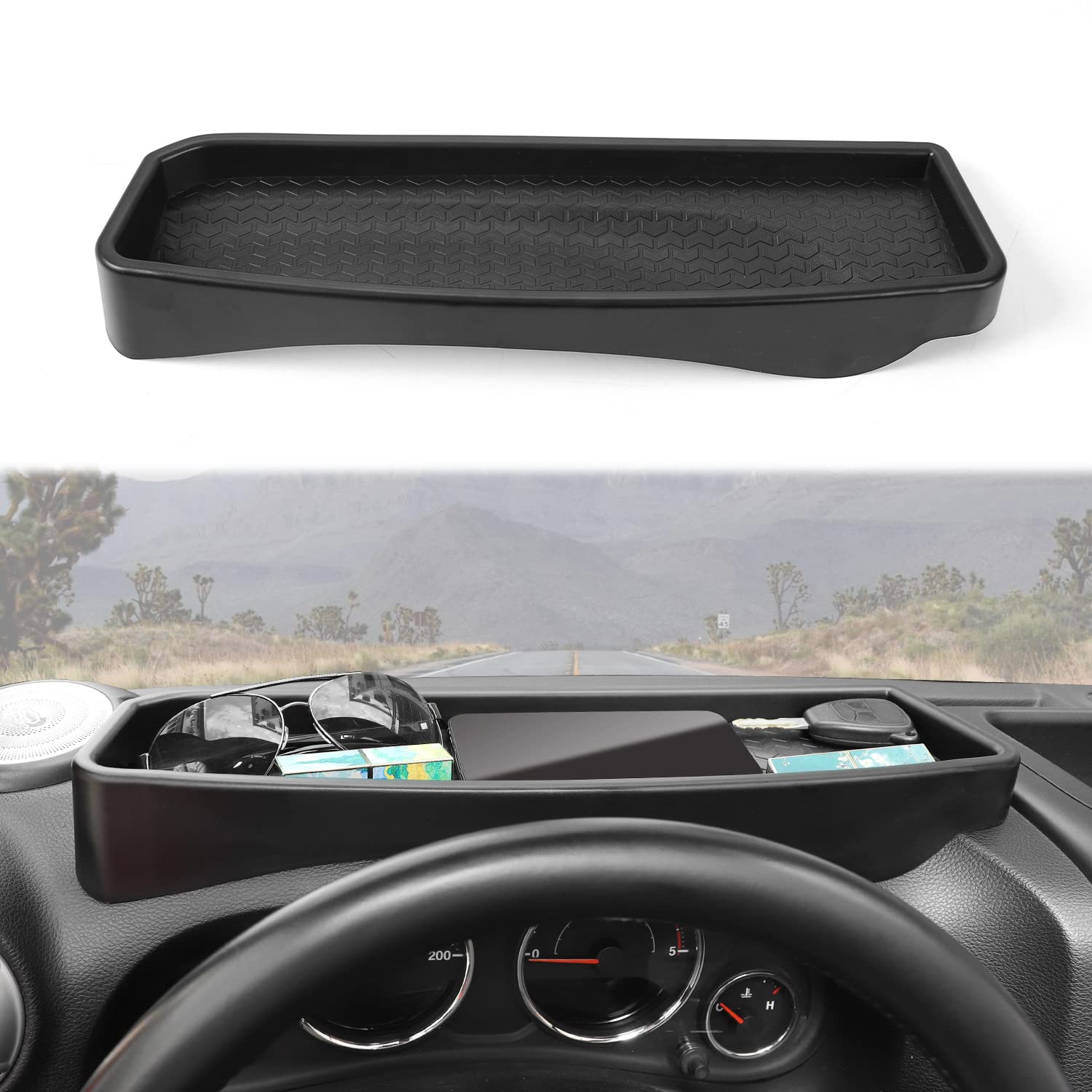 HTHECenter Console Dash Storage Tray Interior Storage Box Tray Compatible with Jeep Wrangler JK 2011-2017 Interior Accessories (for JK 2011-2017)