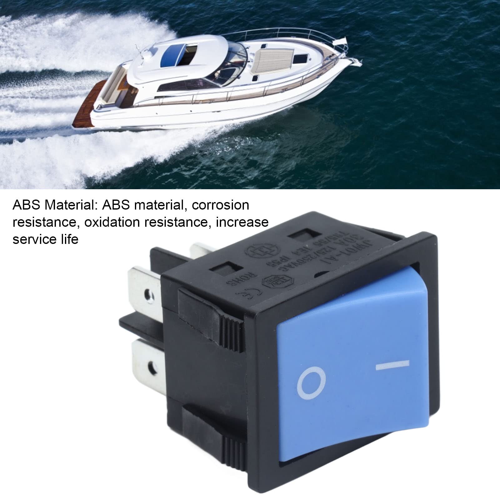 Interruttore A Bilanciere On/Off 30A 120/250V – 4 Pin Con Luce Rossa – IP65 Impermeabile (5 Pezzi)