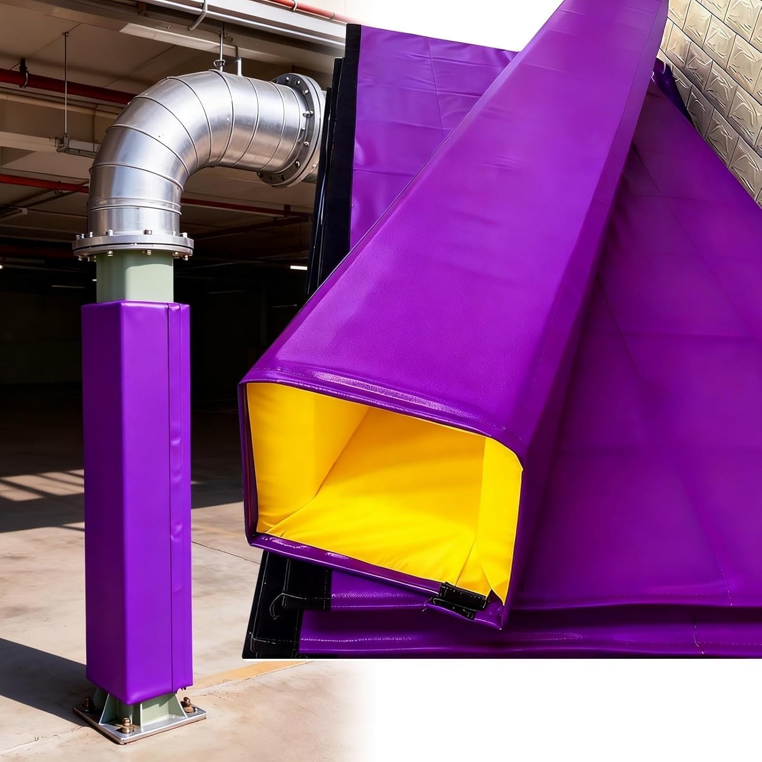 Basketball Pole Pad Square Pole Padding Safety Post Pads, All-Weather Impact Protection for Sports Poles(H 4ft/1.2m,4.5"X4.5"(11X11CM))