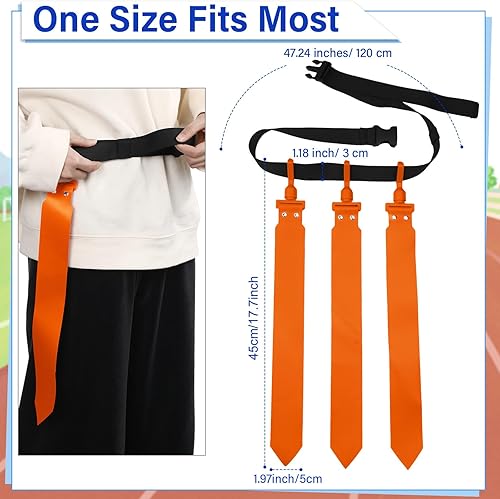 Vista 36 de Hungdao Cinturones y banderas de fútbol para 12 jugadores, cinturones de fútbol ajustables para niños, adolescentes, adultos, entrenamiento en Negro