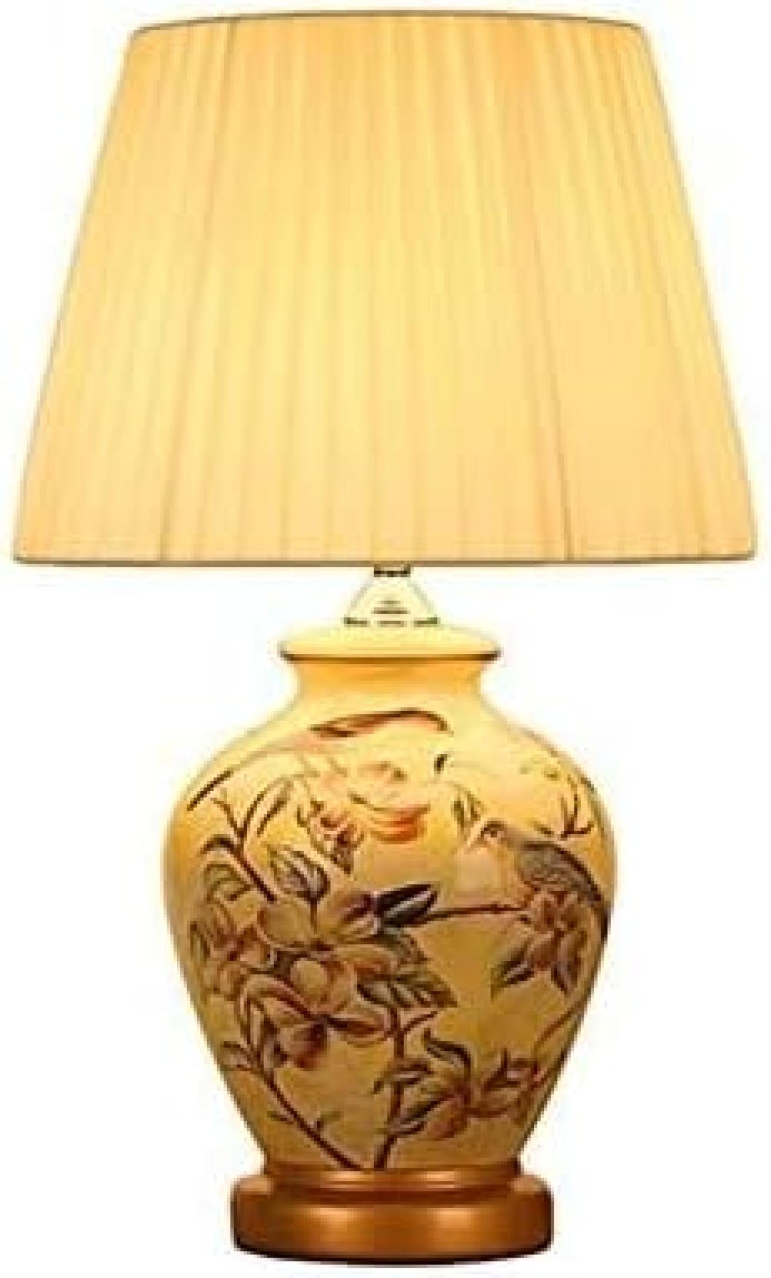 asdchZen Ceramic Table Lamp, Chinese Classical Carved Table Lamp, Bedroom Bedside Table Lamp, Living Room Study European Pastoral Cloth Warm Ceramic Table Lamp 31×52Cm C-B-31×52Cm,C-31×52cm