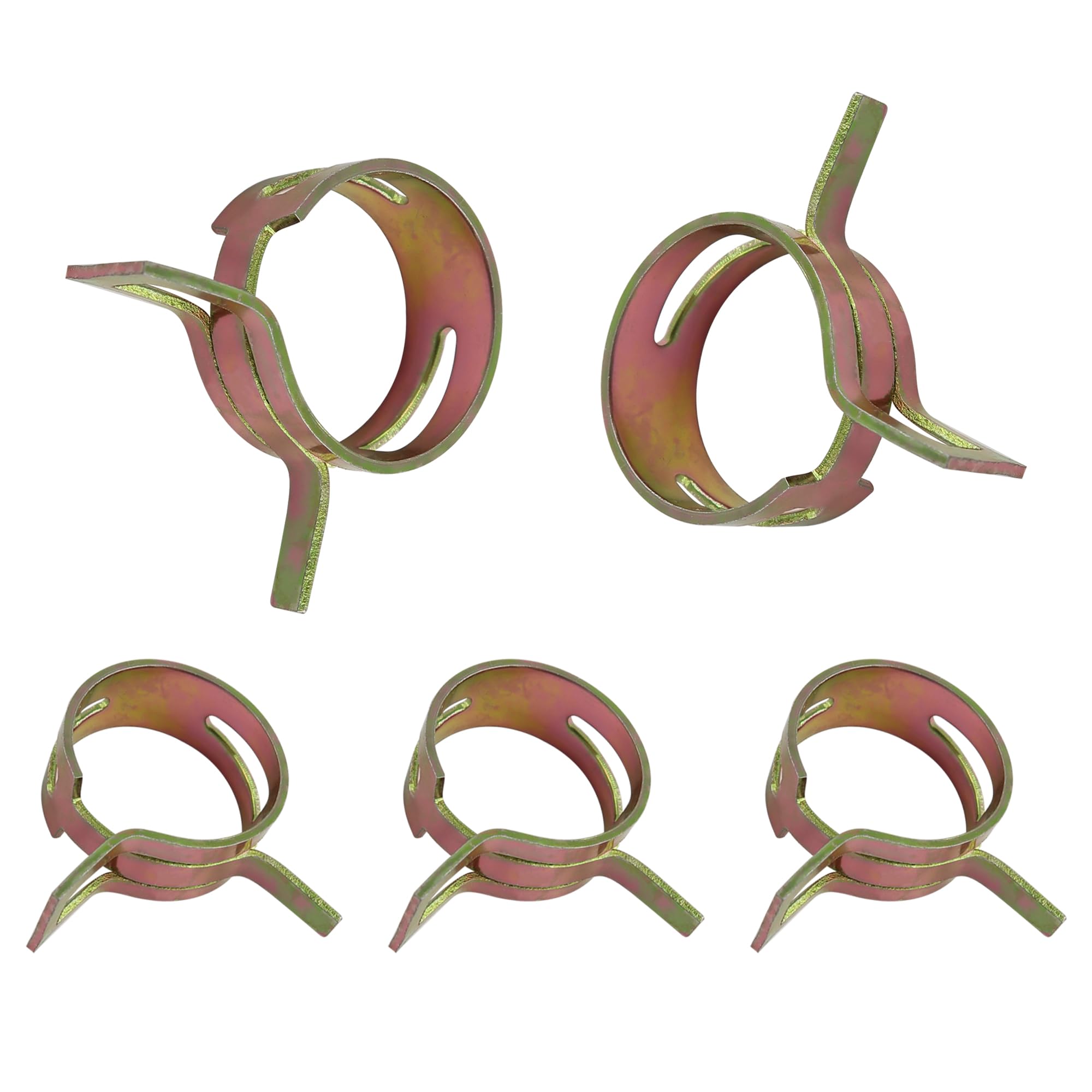 5Pcs 1Inch Spring Band Type Fuel Hose Clamps, 25mm Silicone Vacuum Hose Pipe Clamp Fasteners, Water Pipe Air Tube Clamps, Fit 25-30mm OD Hose
