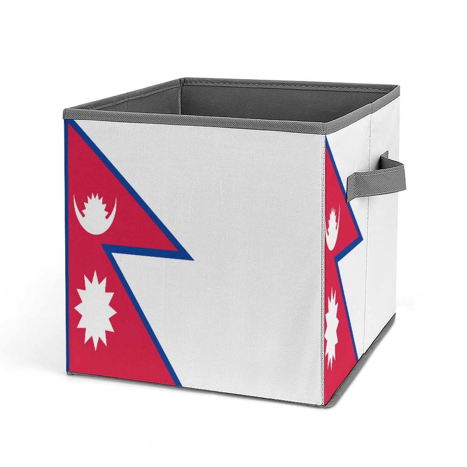 Nepal Flag 10.6 Inch Foldable Fabric Storage Bins with Handles for Toys Clothes Shelves N…