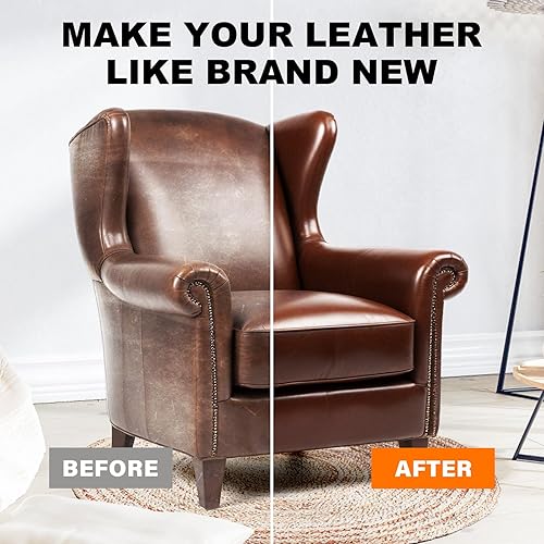 Miniatura 10 de STARTSO WORLD Kit de reparación de bálsamos de cuero para restauración de sofás marrón oscuro, sofá, restaurador de tinte de color para muebles, 8