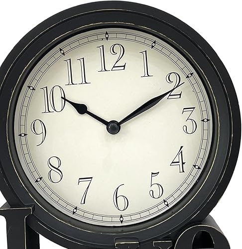 Miniatura 4 de Desk Clock Analog Silent European Style Classic Decorative Retro for Table Living Room Kitchen Desktop- Style a