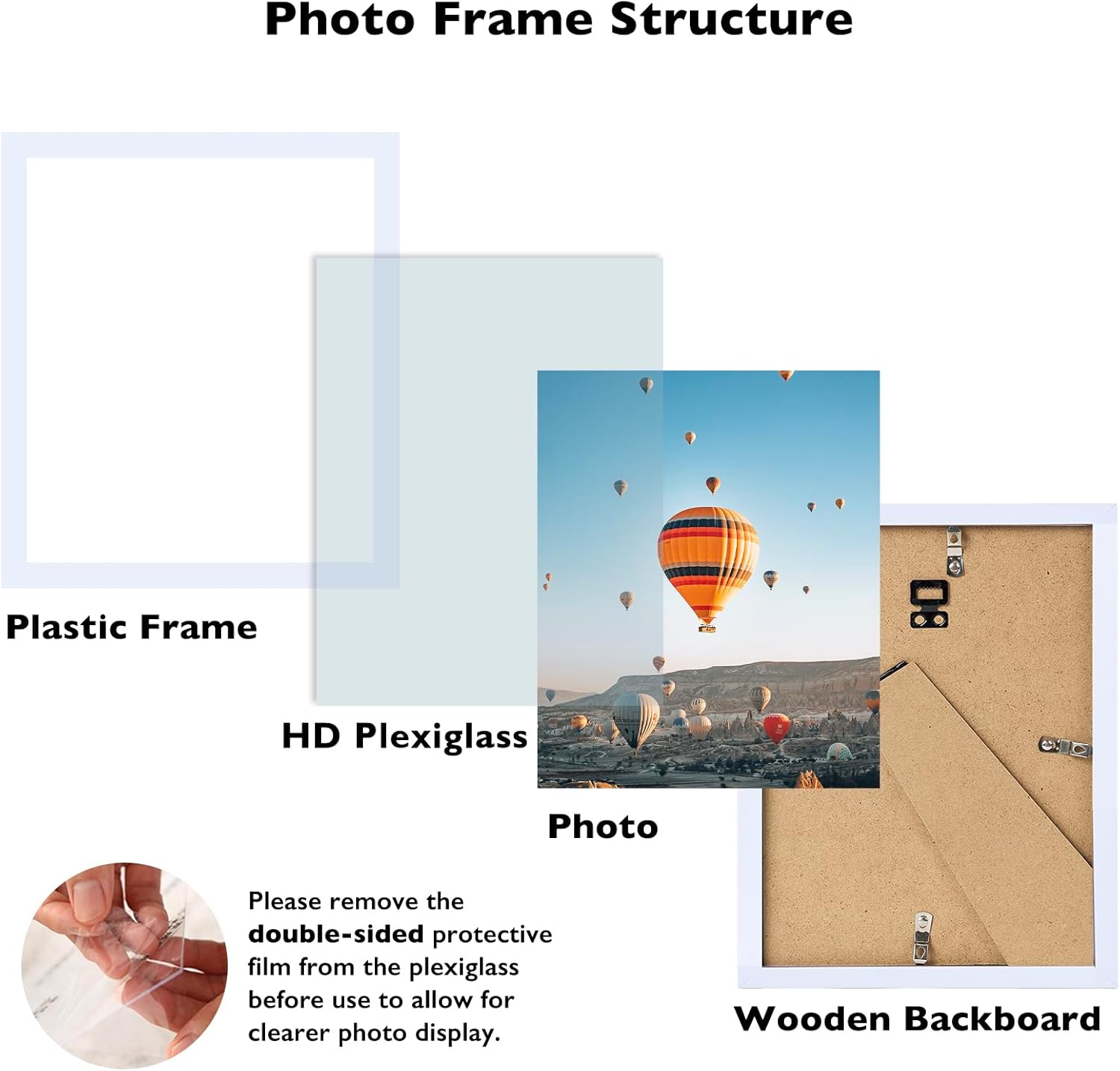 10x11 picture frame white for wall hanging, wall mounting horizontally or vertically, 10 x 11 wall gallery poster photo frame with shatter resistant plexiglass, white white 10x11 inch 2 pakc