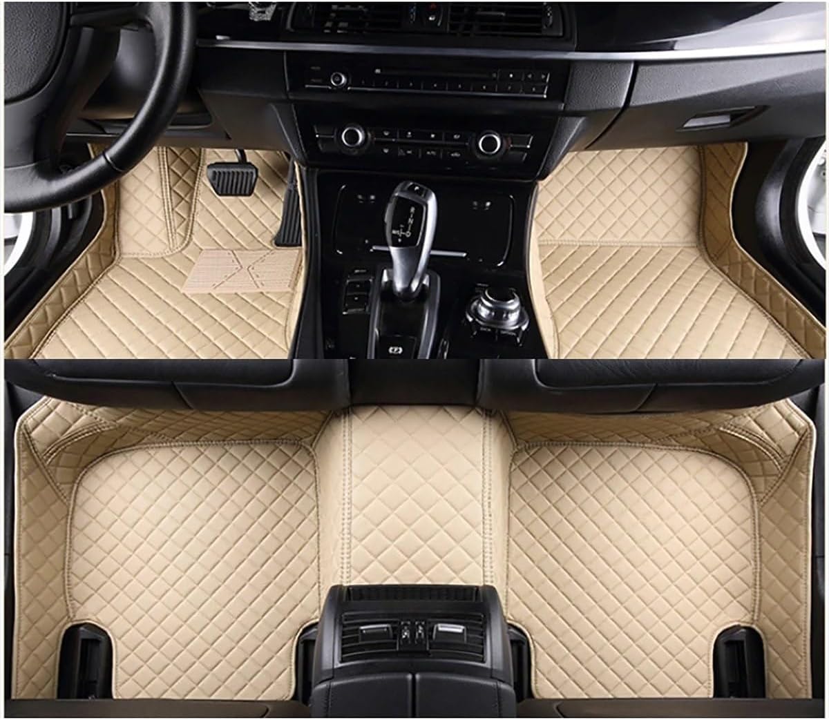 Car Floor Mats For Buick For ENCORE 2013 2014 2015 2016 2017 2018 2019 Car Floor Mats Artificial Synthetic Material Carpet Interior Accessories(Beige 5 seats)