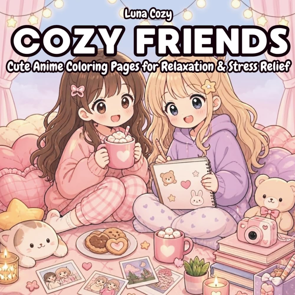 Cozy Friends Coloring Book: Cute Cozy Anime Pages for Relaxation, Friendship Moments, and Creative Fun (Cozy Friends Coloring Series)