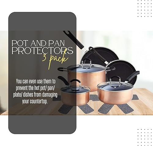 Miniatura 7 de VHD Felt Pot and Pan Protectors - Set of 3, Pot Dividers Pads, Stacking Pan Protectors, Pan Separators, Bowl & Plate Separators, Pads for Protecting