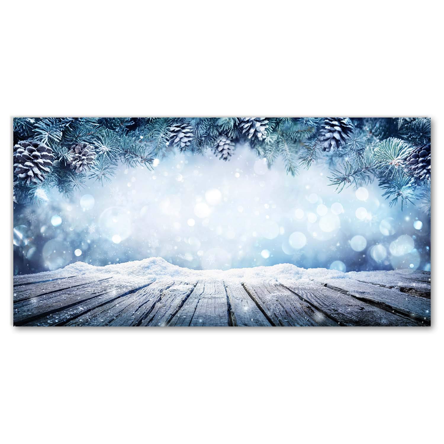 Tableaux la mur en verre trempé Tulup 140x70 cm avec arbre de Noël