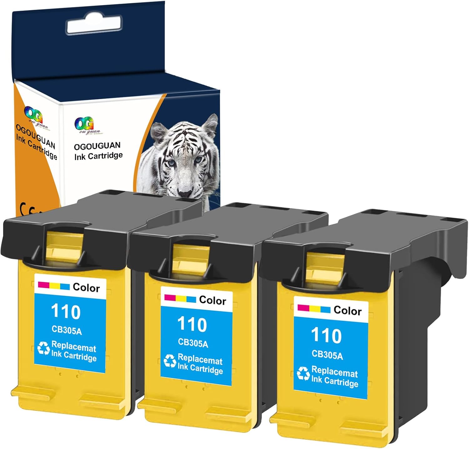 Remanufactured Ink Cartridges Compatible HP 110 CB304AN High Yiled (Tri-Color, 3 Pack)