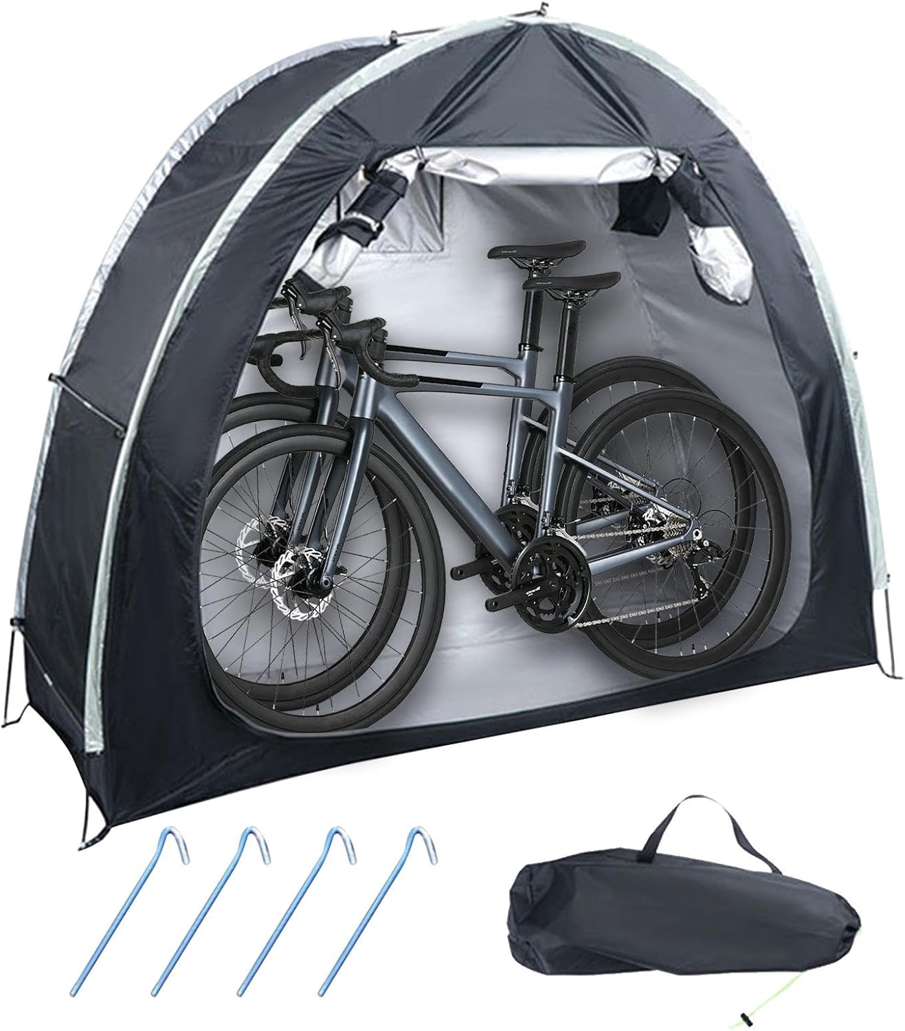 バイク保管庫、屋外バイク保管庫,屋外保管庫カバーバイクテントポータブル - 大容量自転車保管シェルター耐候性工具小屋庭の芝生用