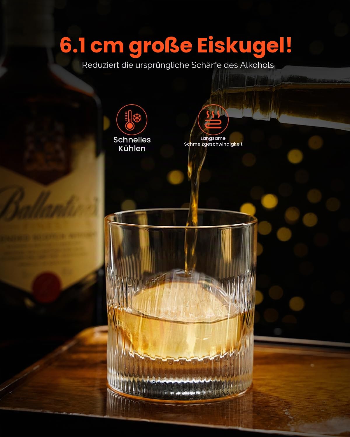VEVOR Eispresse Eiskugelformer Set 60 mm Eiskugel aus Luftfahrt-Aluminium mit Eisblockform & großer Matte & Zange & Tropfschale & einem Glas, runder Eisballmaker, für Whisky Cocktail Partys Urlaub