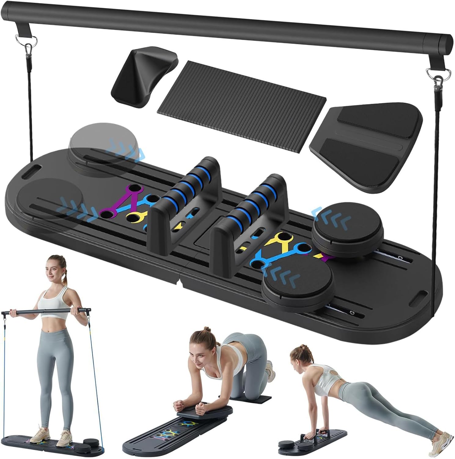 ピラティス リフォーマー 黒 コンパクト 折りたたみ式 Miyabi Amazon