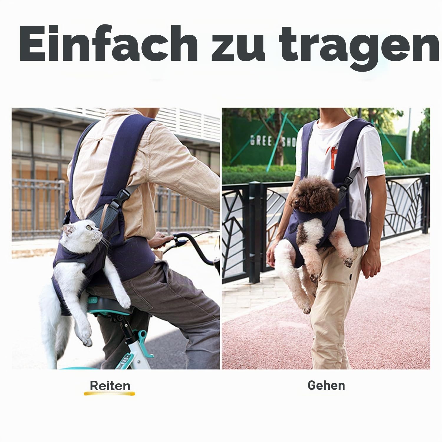 Haustier-Rucksack, Haustier-Out-Rucksack für Katzen und Hunde, Reisetasche mit atmungsaktivem Netz, verstellbare Tragetasche für kleine und mittelgroße Haustiere, Beinausschnitt, leicht anzubringen,