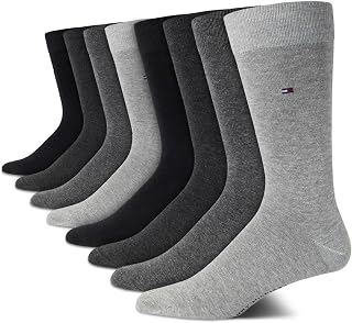 Tommy Hilfiger Men's 8-Pack Lightweight Crew Dress Socks - Breathable Comfort for Work, Casual & Formal Wear