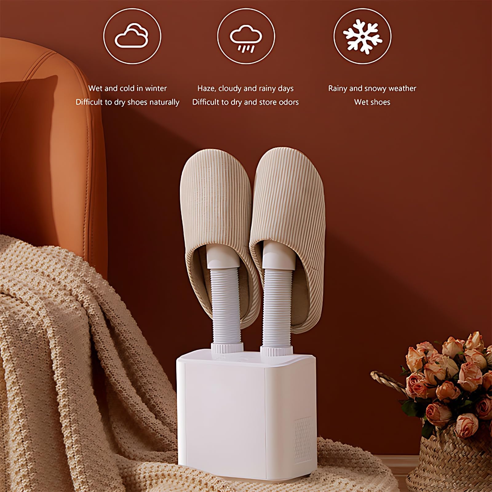 Sèche-chaussures, Sèche-bottes Avec Minuterie Intelligente De 2 Heures, Sèche-gants Orientable À 360° Pour Les Chaussures D'hiver Et Pluie, Chaussettes