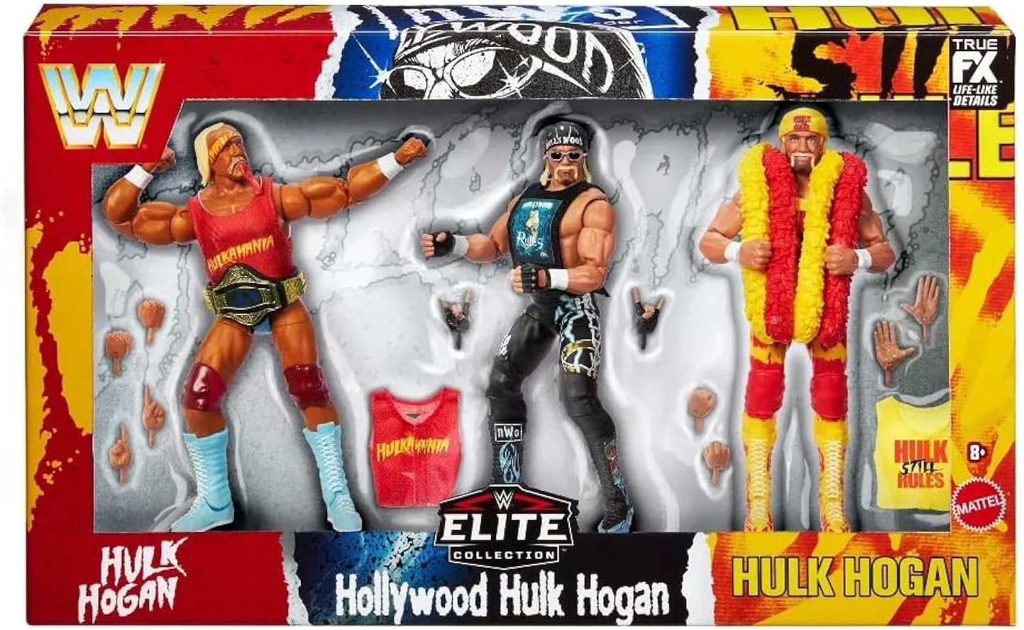 Mattel WWE Elite Collection Hulkamania 40th Anniversary Action Figure Set - 3 Pack