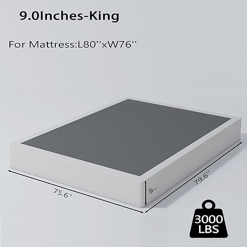 Miniatura 2 de ALDRICH Box Springs - Base de colchón con marco de metal resistente de 9 pulgadas, con funda de fácil limpieza, sin ruido, fácil montaje