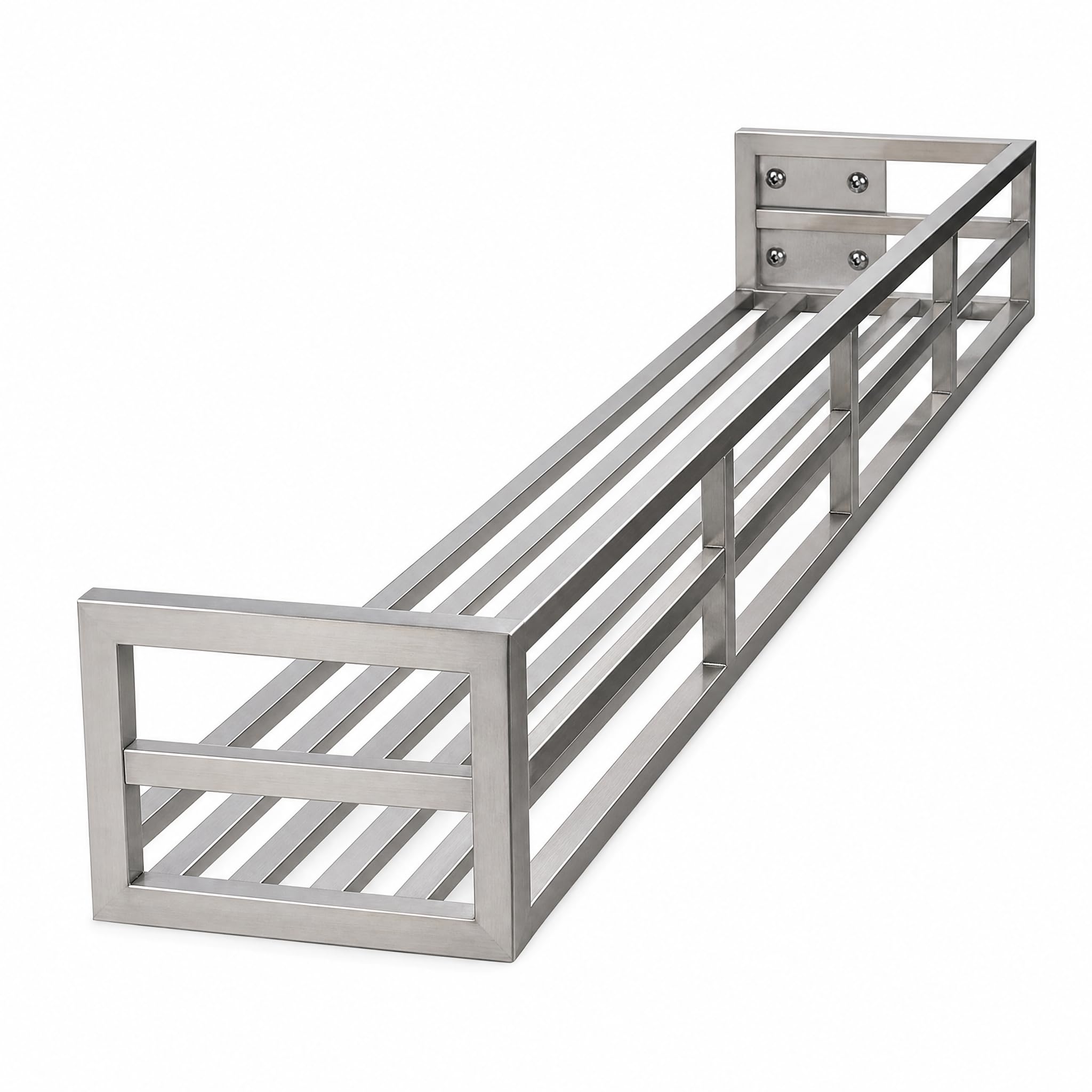 Fenster-Pflanzenregal aus Edelstahl , 115L x 40B x 15H cm, Einbau
